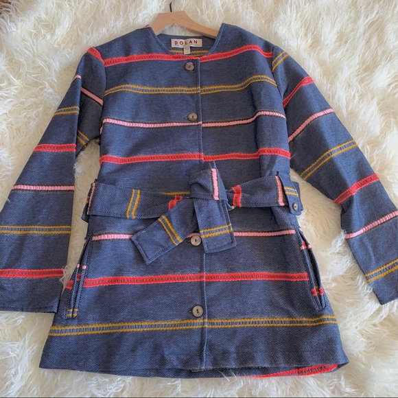 NEW ANTHROPOLOGIE Dolan Piccadilly Belted Tweed Multicolor Striped Wrap Tie Belt - Picture 4 of 13